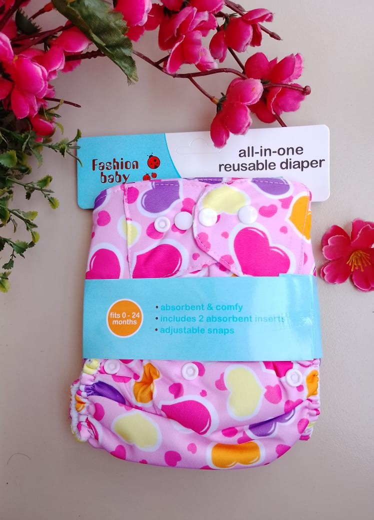 "Washable Diaper" For Baby 2pcs Pad Attach - 0-24 Month